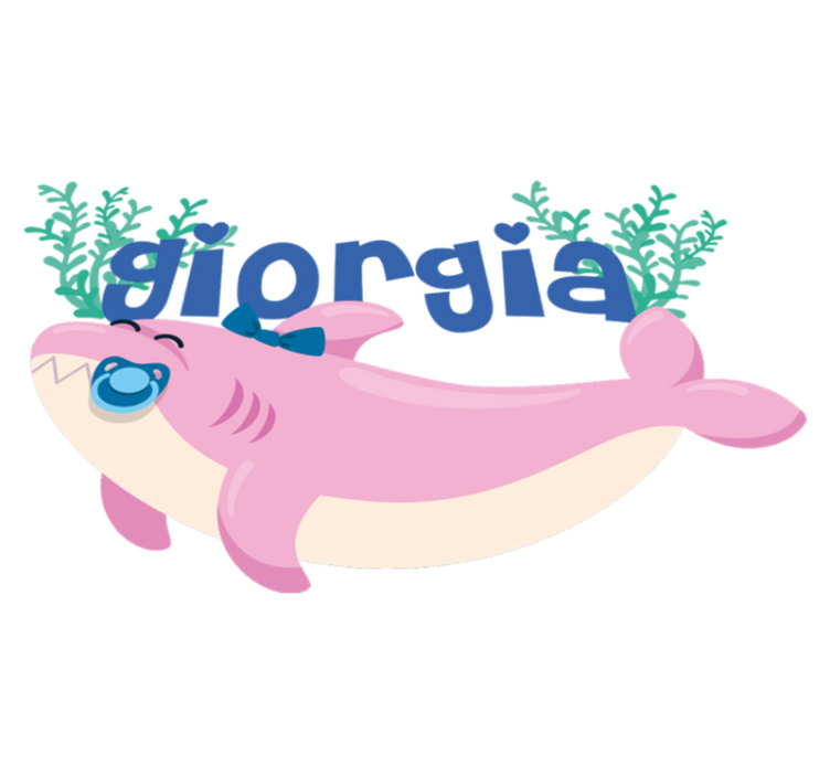 Covor vinil animal baby shark cu nume fata - TenStickers