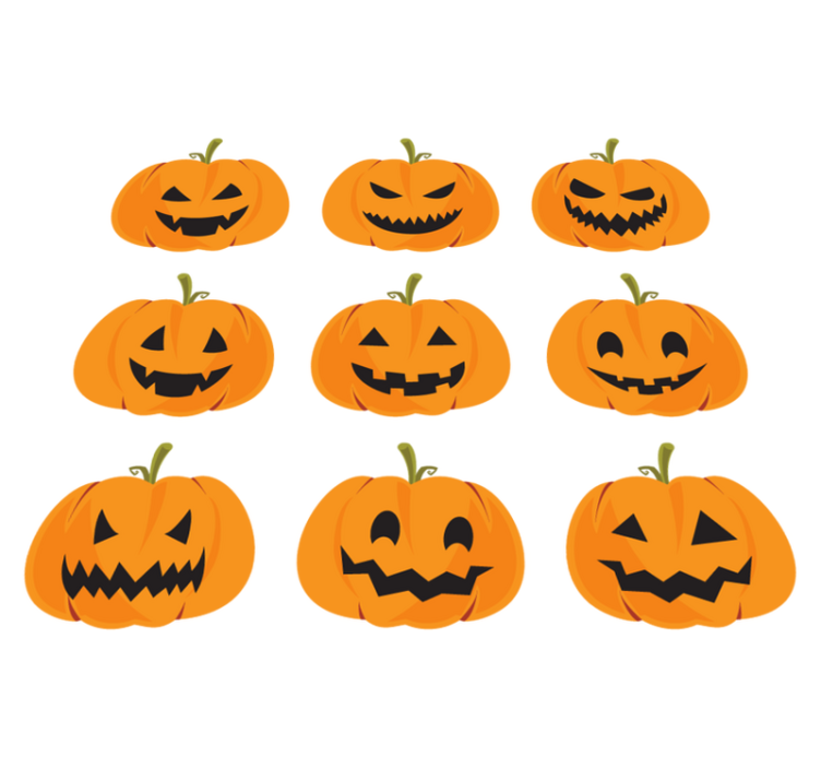 Covor de vinil halloween set de dovleci - TenStickers