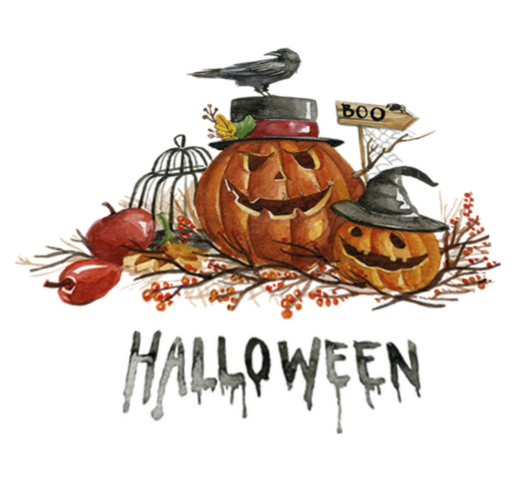 Covor de vinil halloween dovleci înfricoșători - TenStickers