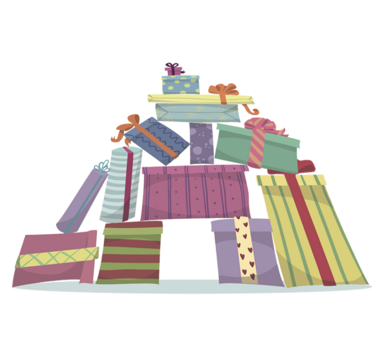 Covor vinil crăciun munte de cadouri - TenStickers