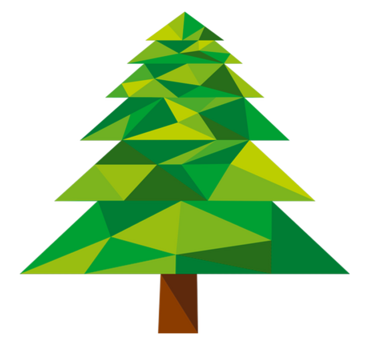 Covor vinil crăciun brad poligonal - TenStickers