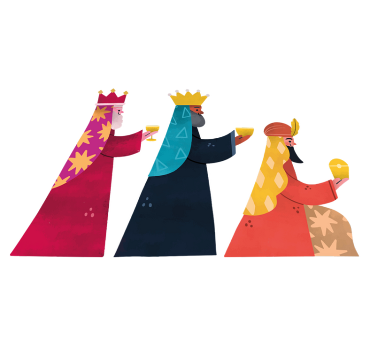 Covor vinil crăciun trei regi în acuarelă - TenStickers