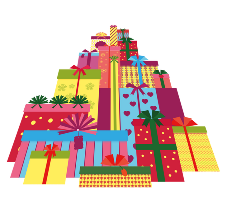Covor vinil crăciun grămadă mare de cutii cadou - TenStickers