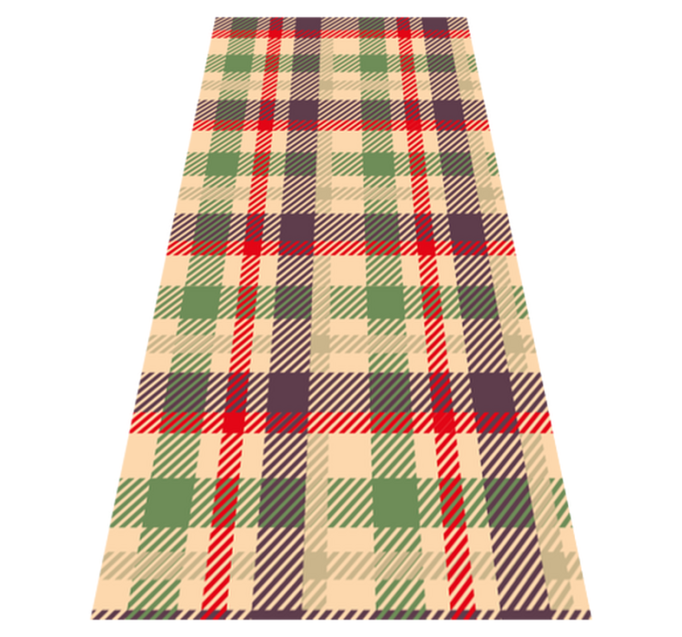 Covor vinil crăciun tartan roșu și verde - TenStickers