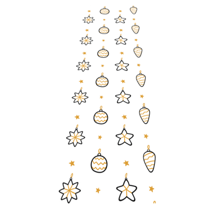 Covor vinil crăciun cu model geometric de stele albe - TenStickers