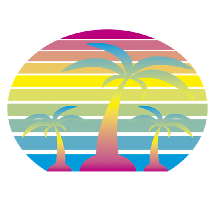 Covor vinil cu aspect de natura apus vintage anii 80 - TenStickers