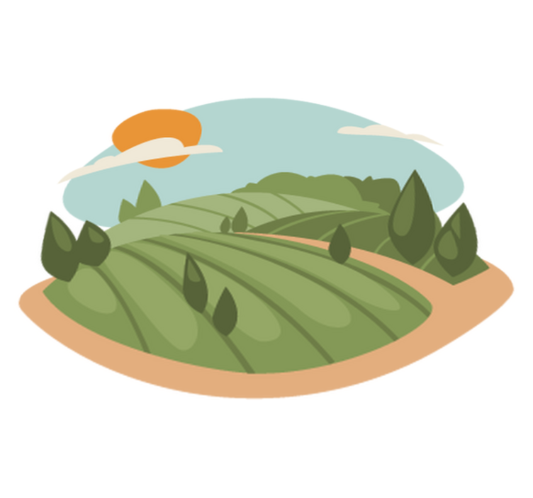 Covor vinil cu aspect de natura ilustrație de câmpuri - TenStickers