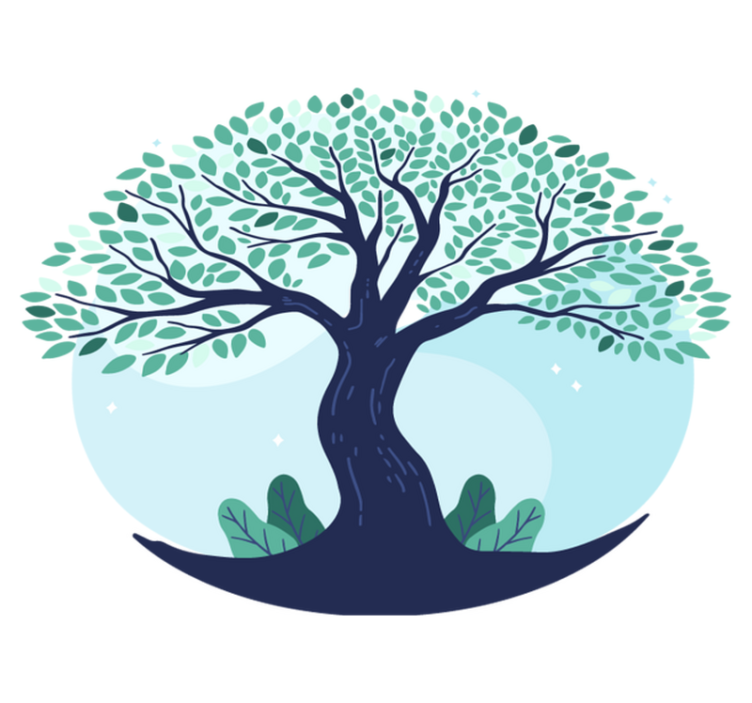 Covor vinil cu aspect de natura copacul vieții albastru - TenStickers