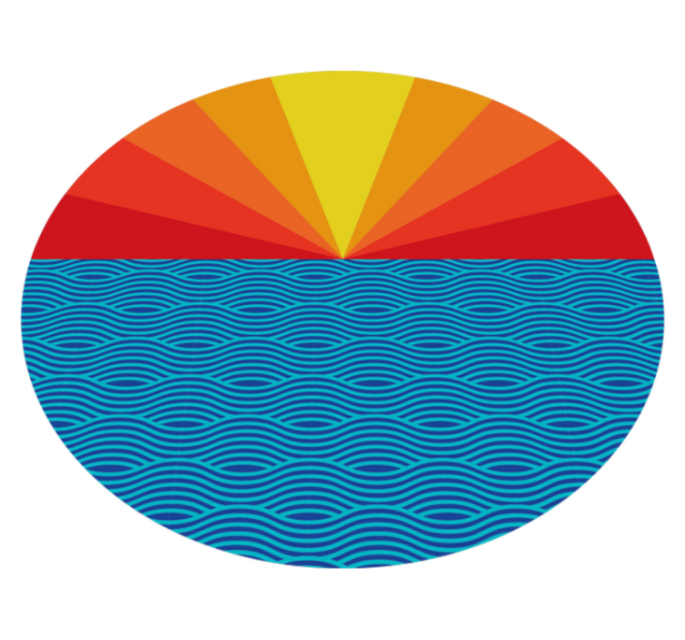 Covor vinil cu aspect de natura apus retro la mare - TenStickers