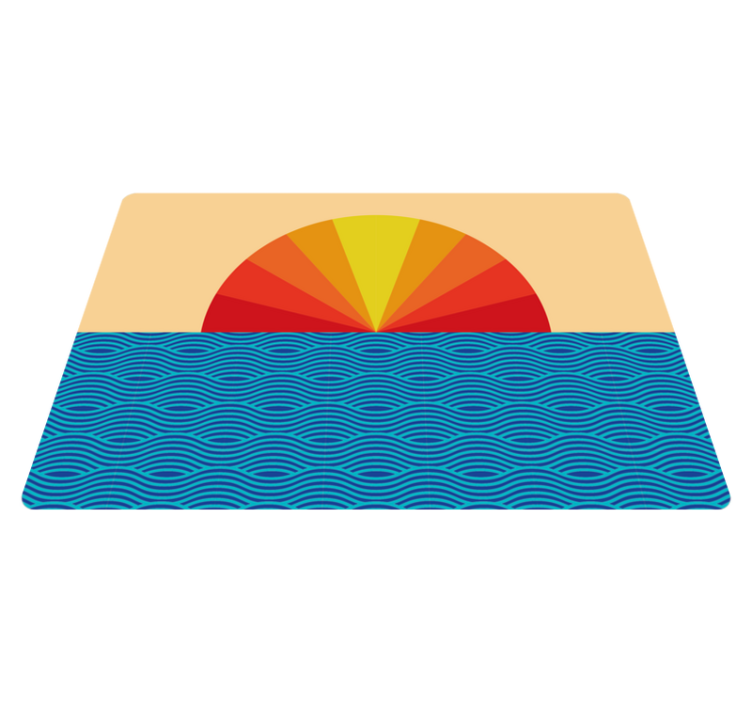 Covor vinil cu aspect de natura apus vintage laptop - TenStickers