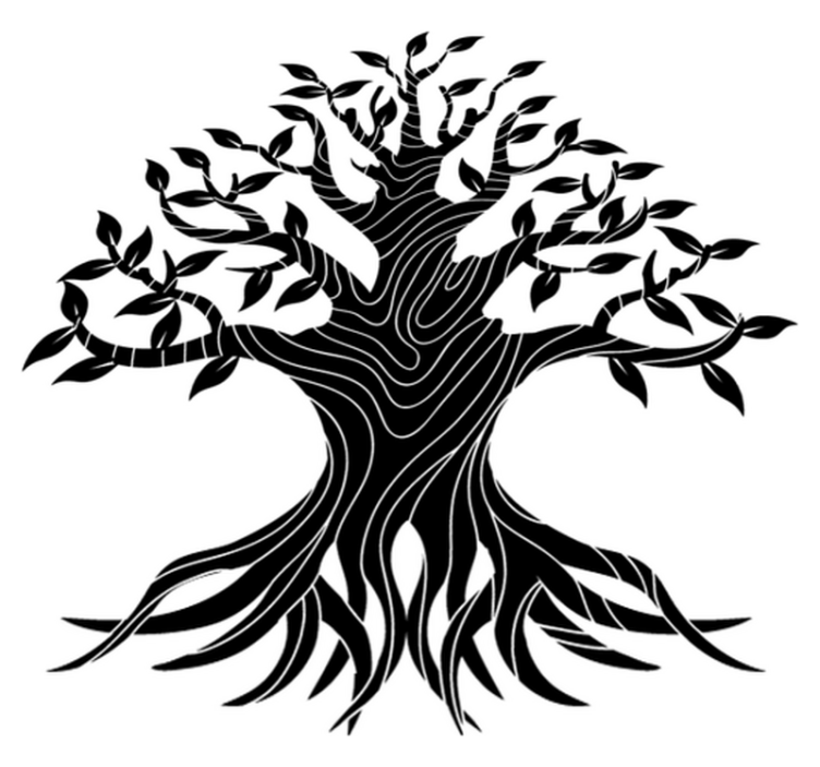 Covor vinil cu aspect de natura liniile arborelui vieții - TenStickers