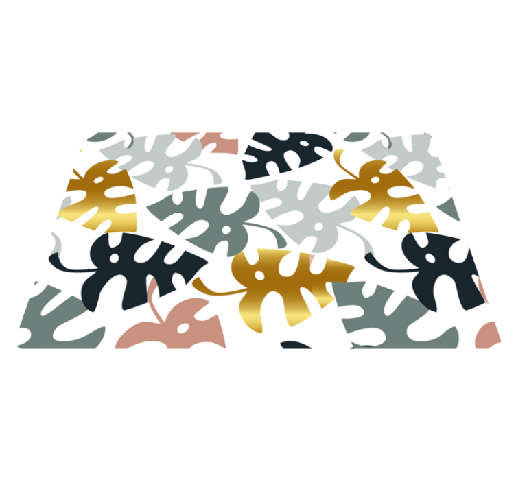 Covor vinil cu aspect de natura frunze aurii și colorate - TenStickers