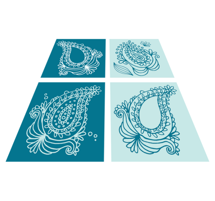 Covor vinil cu aspect de natura cu model paisley - TenStickers