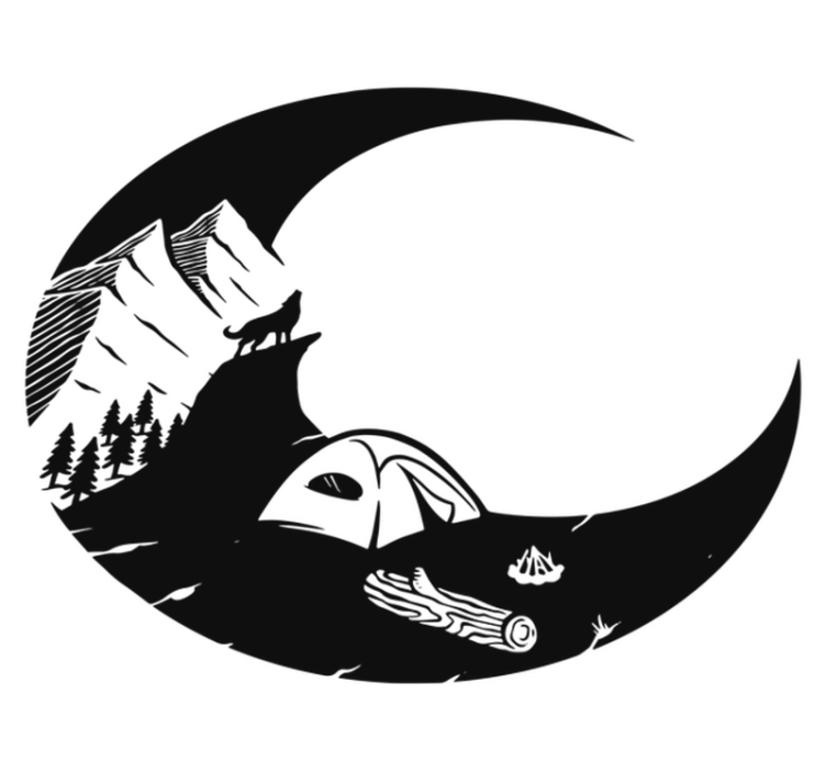 Covor vinil cu aspect de natura peisaj camping montan - TenStickers