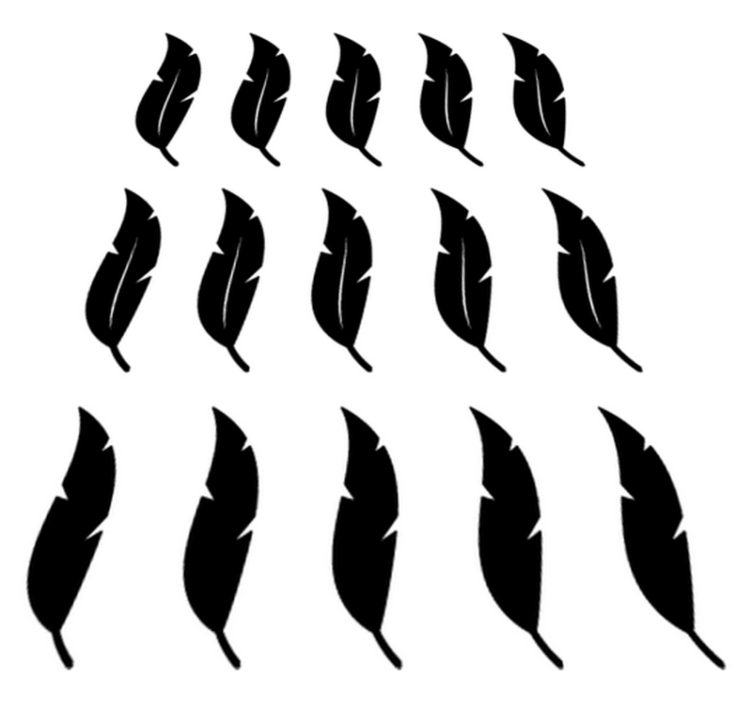 Covor vinil cu aspect de natura modele pene plutitoare - TenStickers