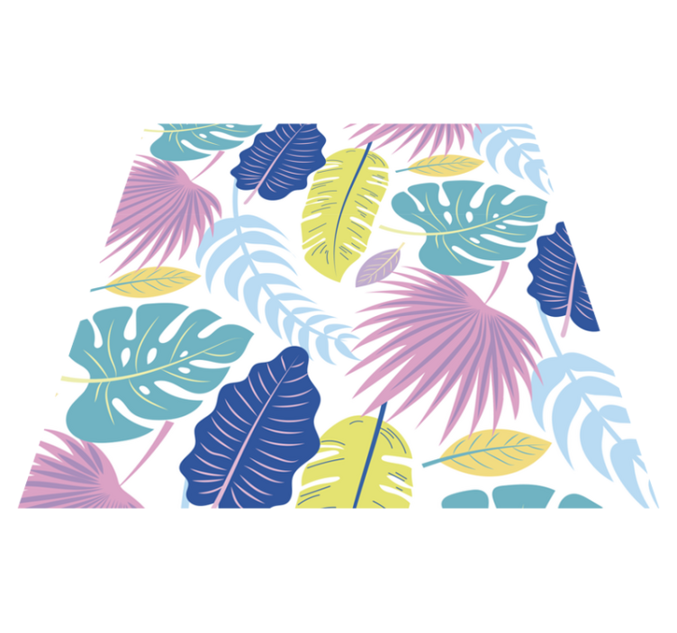 Covor vinil cu aspect de natura modele colorate de frunze - TenStickers