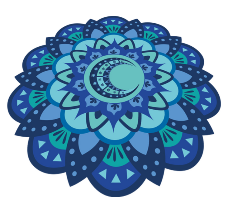 Covor vinil cu aspect de natura mandala botanică elaborată - TenStickers