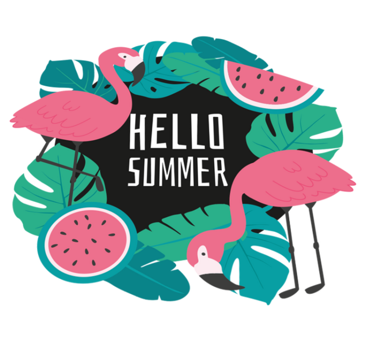 Covor vinil cu aspect de natura design flamingo tropical - TenStickers