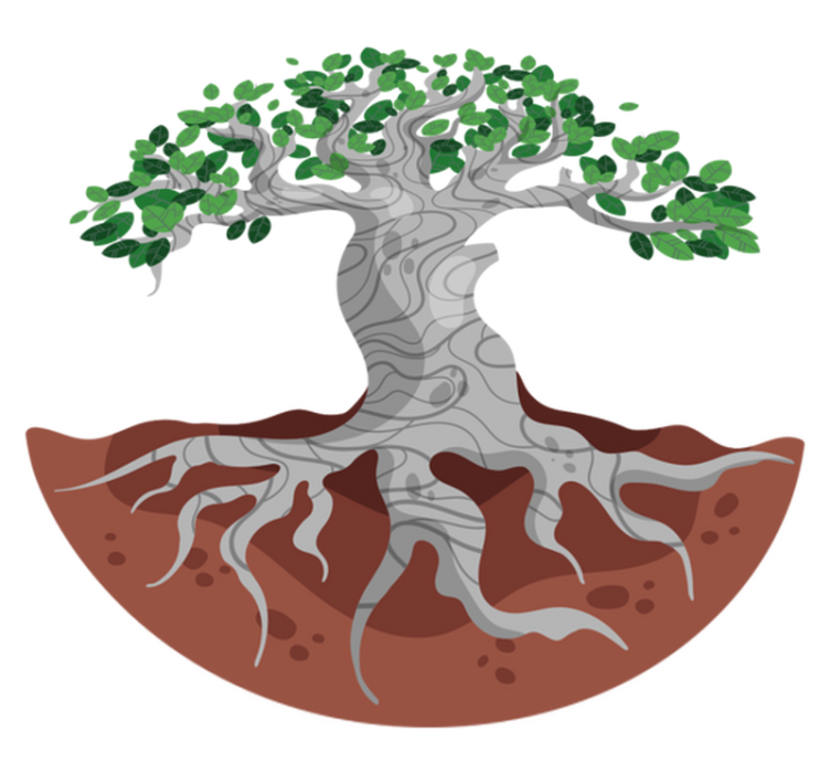 Covor vinil cu aspect de natura rădăcini de copac stilizate - TenStickers