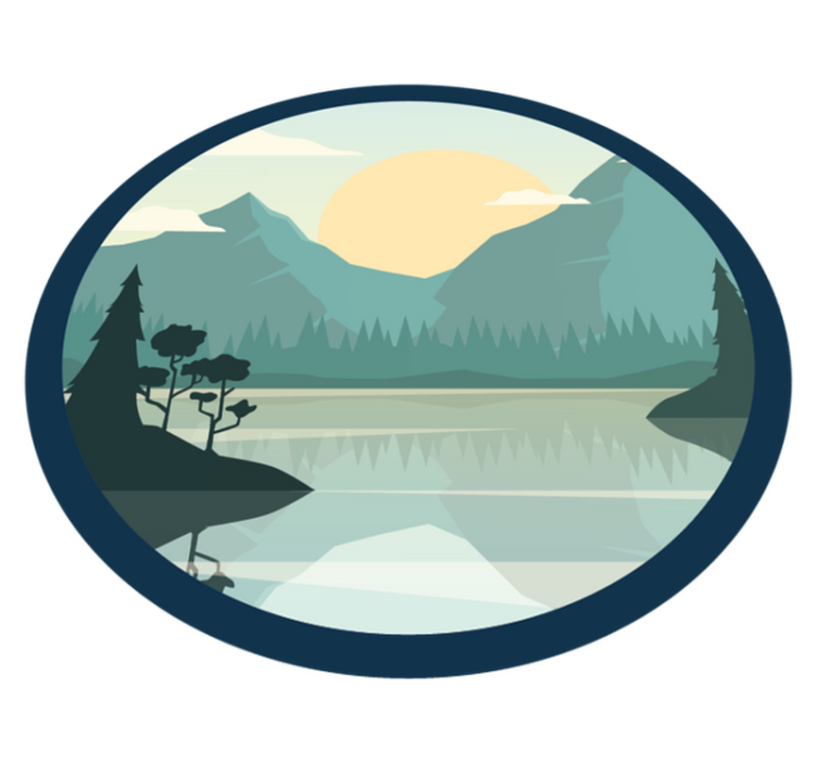 Covor vinil cu aspect de natura reflexie serenă a munților - TenStickers