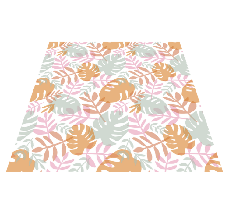 Covor vinil cu aspect de natura motif frunze verzi - TenStickers