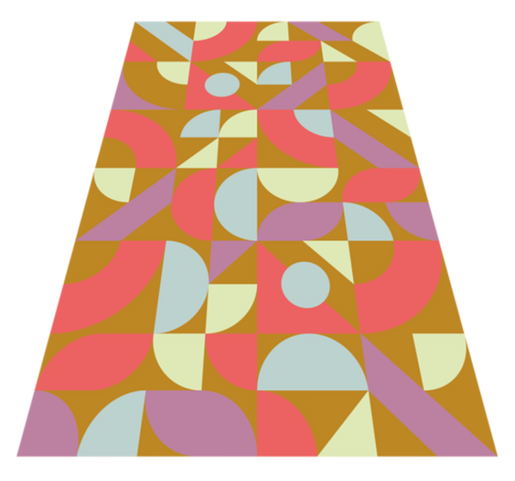 Covor de vinil geometric culori retro - TenStickers