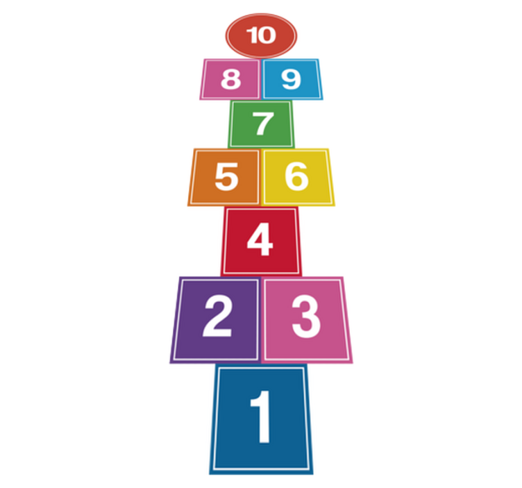 Covor de vinil jocuri sărituri colorate - TenStickers