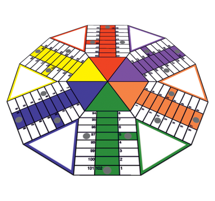 Covor de vinil jocuri tablă geometrică parchis - TenStickers