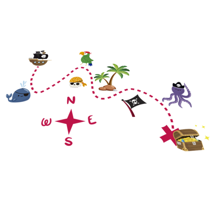 Covor de vinil jocuri harta comorii - TenStickers