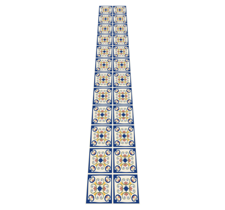 Covor de vinil pentru bucătărie flori roz pe gresie - TenStickers