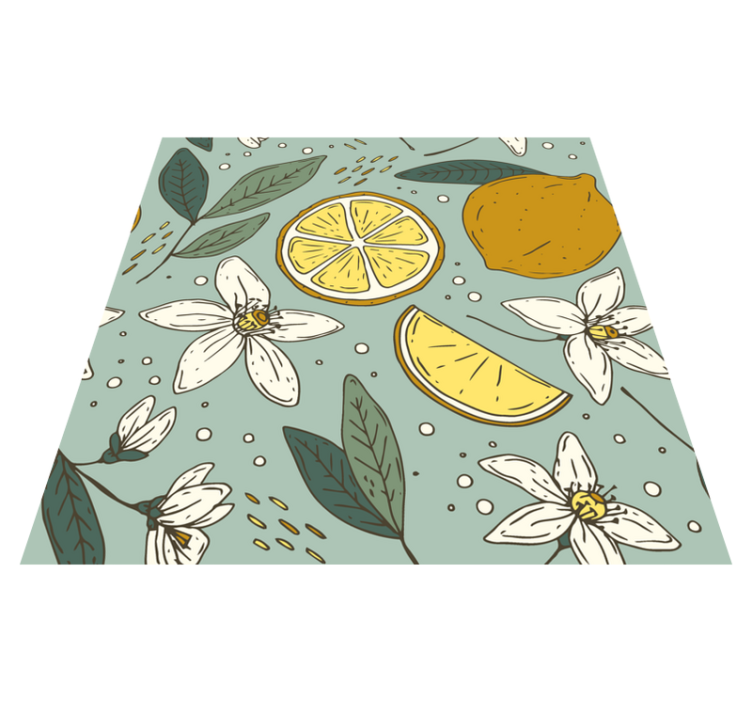 Covor de vinil pentru bucătărie cu model colorat de lămâi - TenStickers