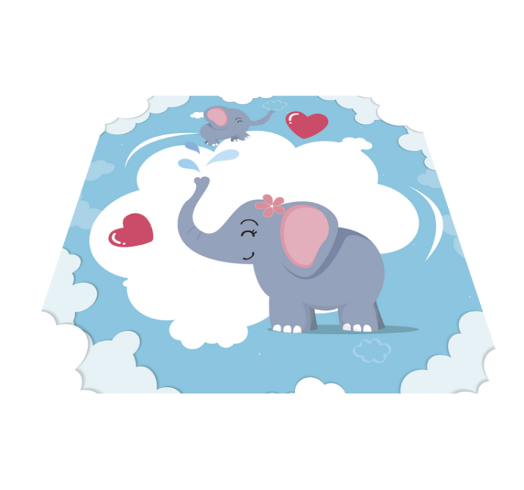 Covor de vinil pepiniere adorable Elephant Cloudscape - TenStickers