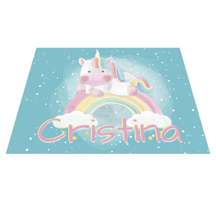 Covor vinil personalizabil pentru copii unicorn - TenStickers