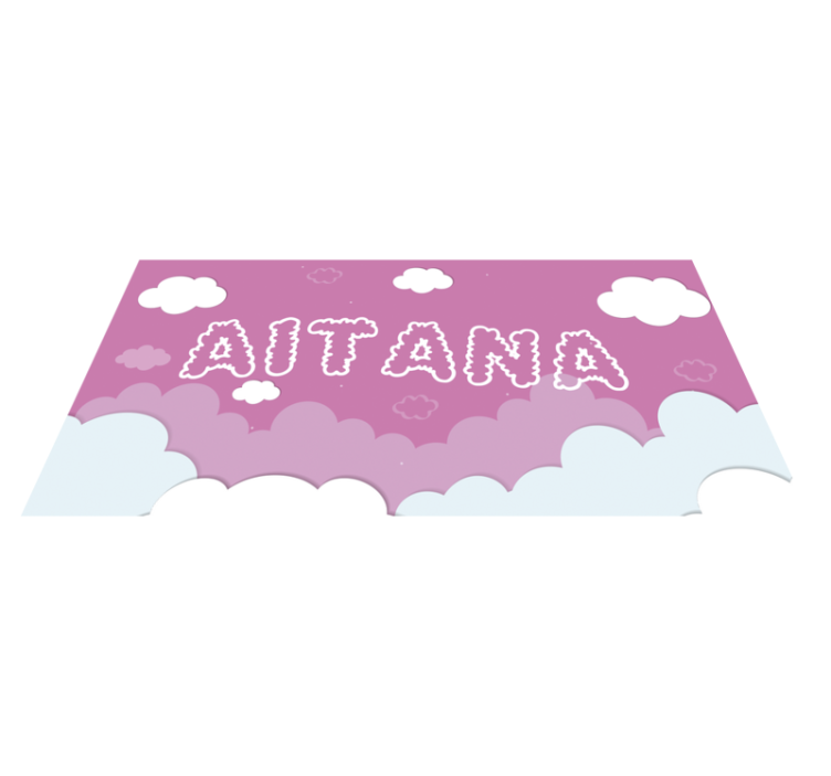 Covor de vinil pepiniere custom Cloudy Name Floorpiece - TenStickers