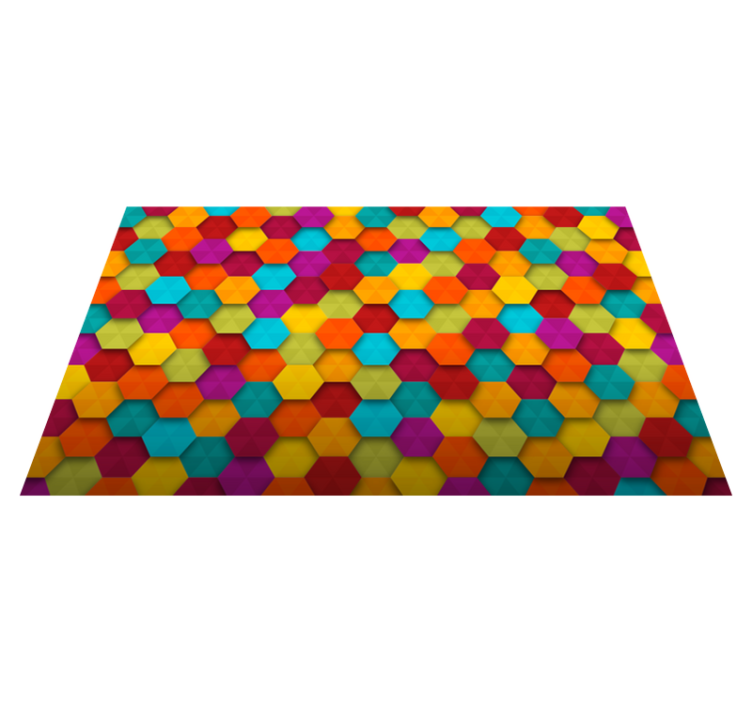 Covor colorat din vinil geometric cu hexagon - TenStickers