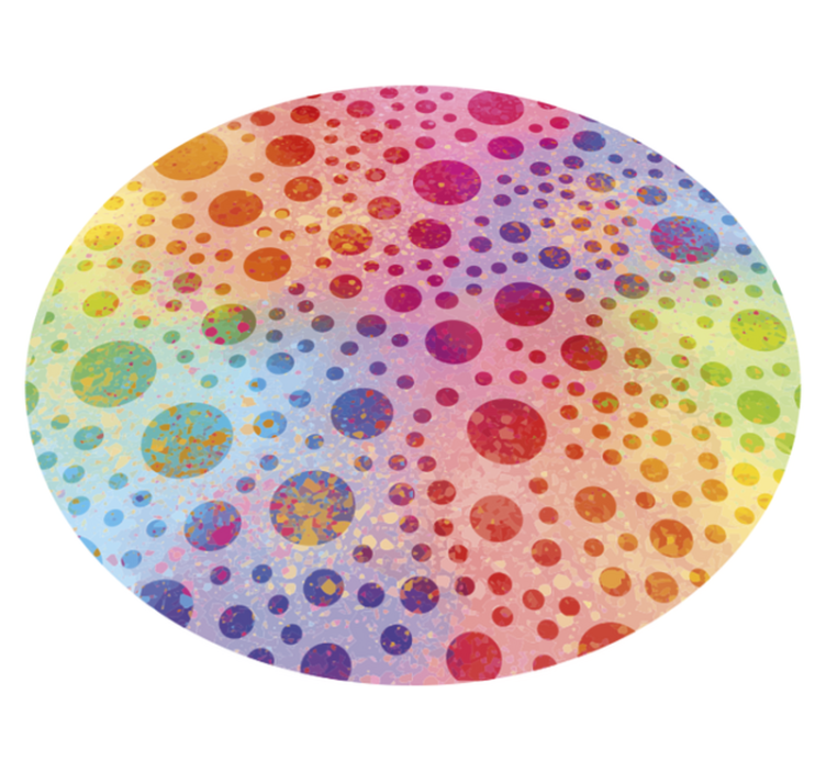 Covoruri vinil rotund design circular cu puncte colorate - TenStickers