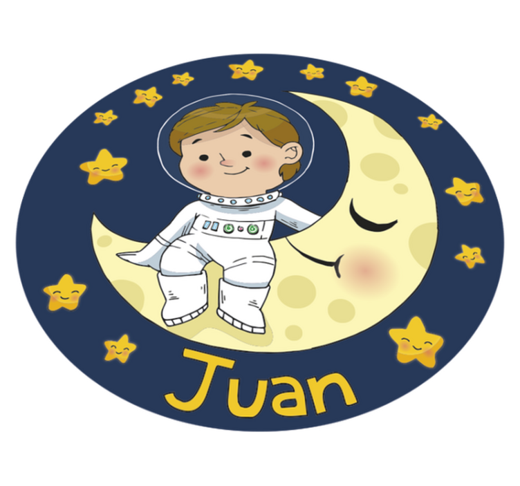 Băiat astronaut cu nume copii covor vinil - TenStickers