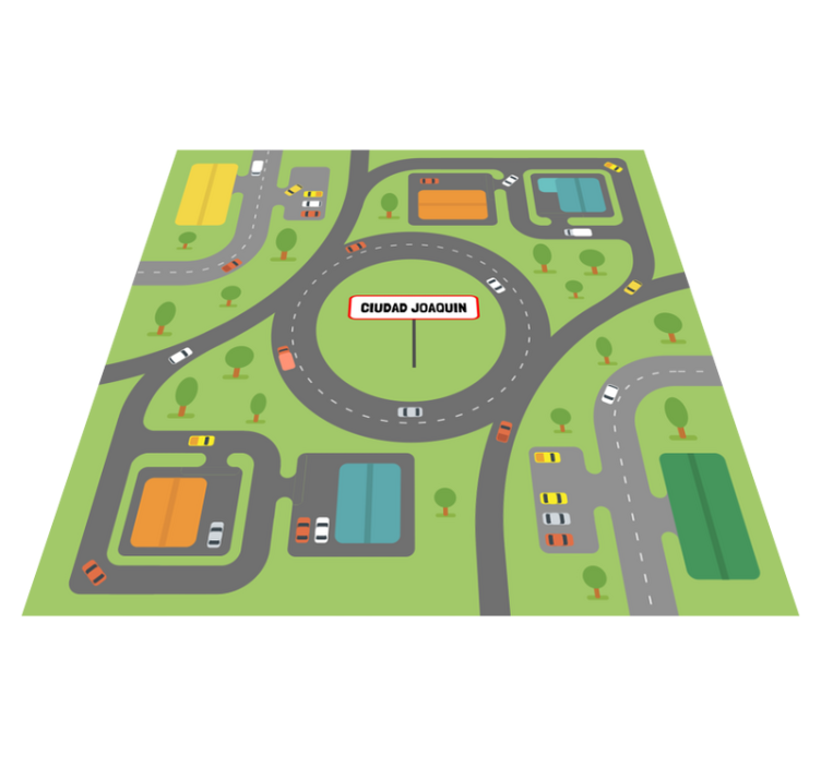 Covor pătrat de vinil oraș cu nume personalizat - TenStickers