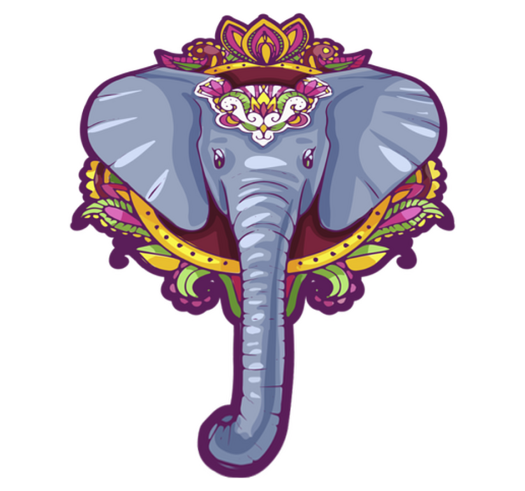 Covor de vinil mandala în formă de elefant - TenStickers
