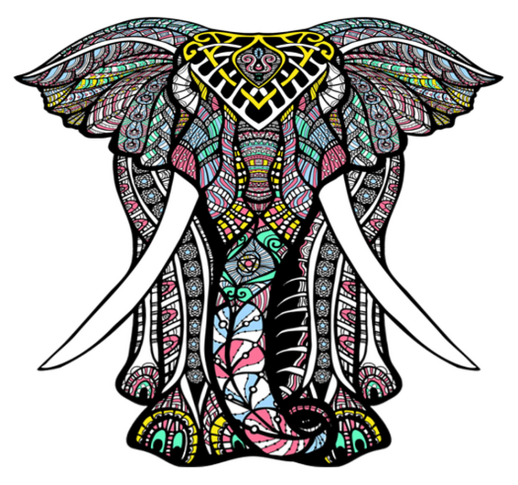 Covor minunat de vinil mandala de elefant - TenStickers