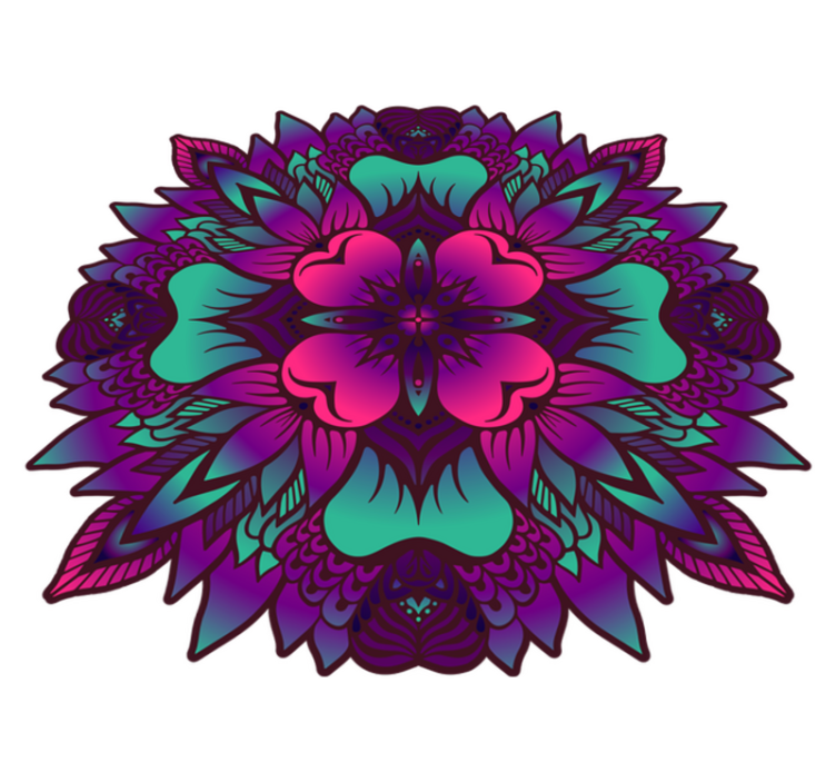 Covor floral de mandala lila si violet - TenStickers