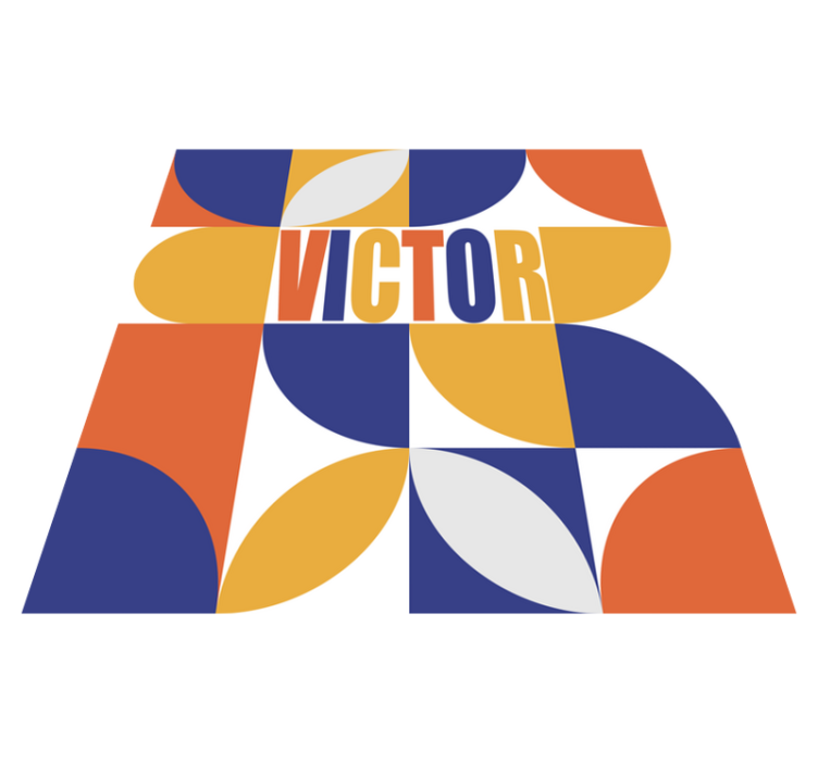 Covor de vinil cu nome geometric personalizabil - TenStickers