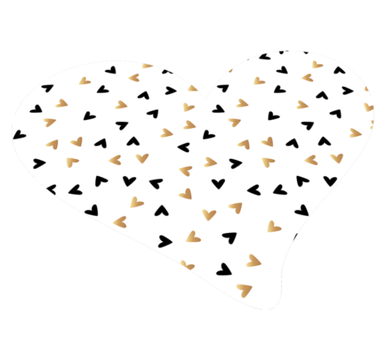 Covor vinil minimal inima aurie și neagră - TenStickers