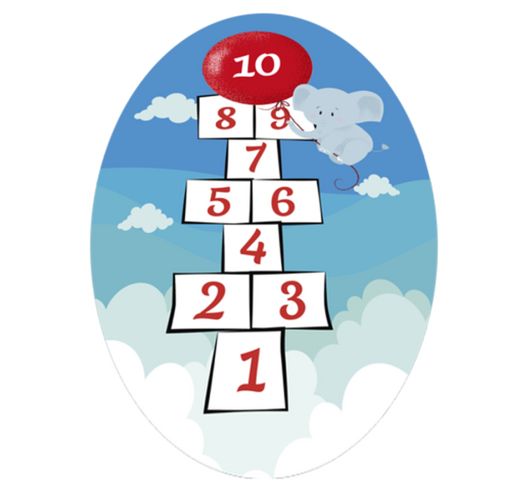 Covor vinil joc elefant hopscotch - TenStickers
