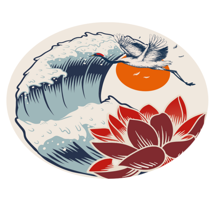 Covor vinil animal macara ocean apus de soare - TenStickers