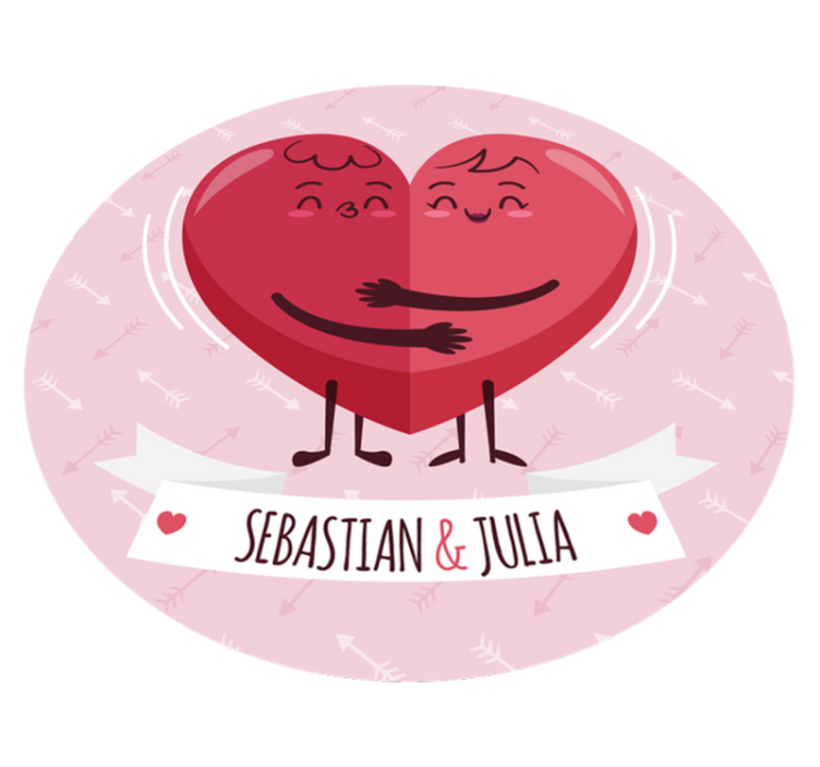 Covor de vinil cu nome ilustrație personalizată a inimii - TenStickers