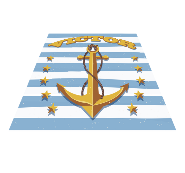 Covor personalizat de vinil pentru copii ancor cu nume - TenStickers