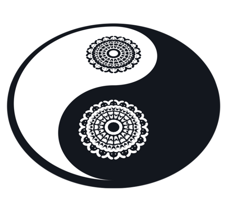 Covor din sufragerie din vinil ying yang paisley - TenStickers