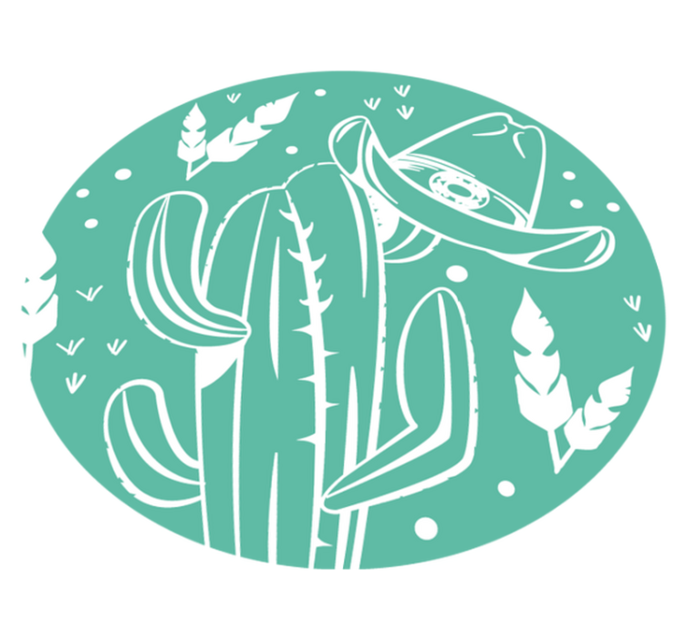 Covor vinil flori și plante tema botanica cactus - TenStickers