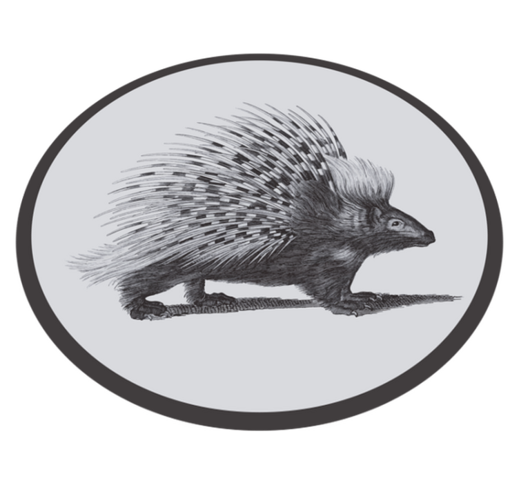 Covor vinil animal ilustrație de porcupin - TenStickers